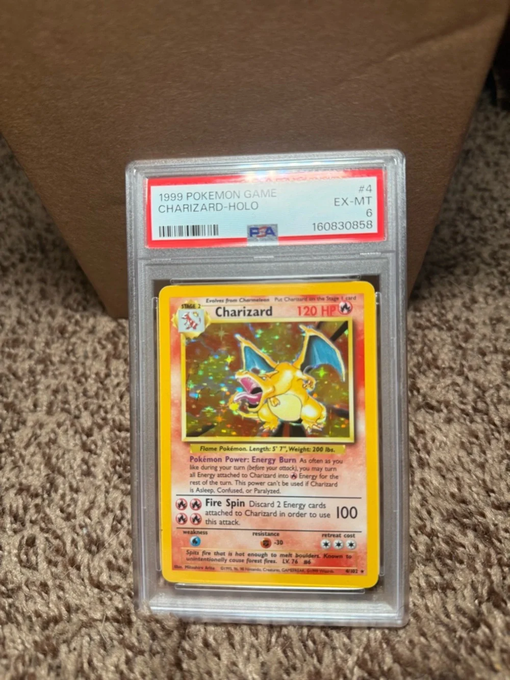 Pokemon Base Set Holo Charizard 4/102 PSA 6 Card